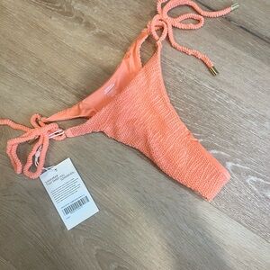 Monday Swimwear Hanalei bottoms in peach crinkle